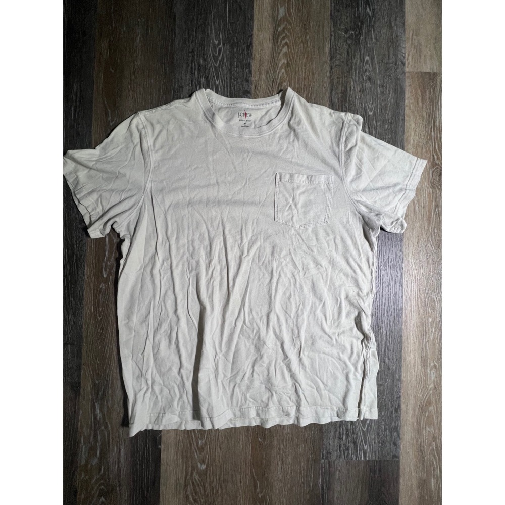 J.Crew Pocket T-Shirt Mens XL Tall Cream Excellent Vintage Jersey Short Sleeve